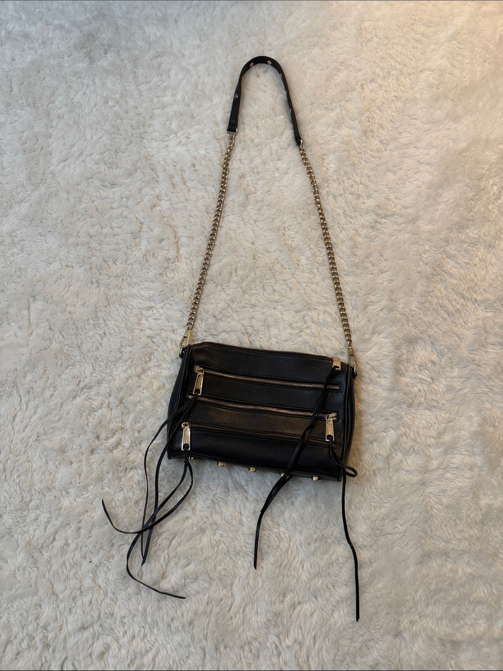 Rebecca Minkoff Black and Gold Crossbody Bag